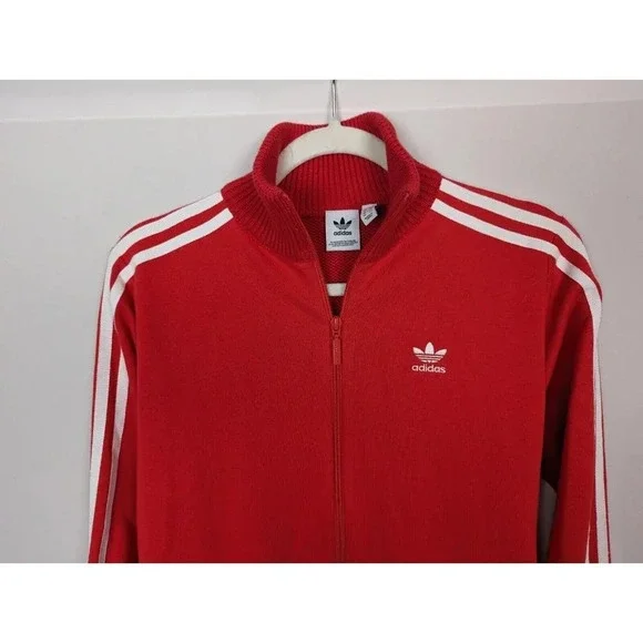 Adidas S Originals Tracksuit 2 PC Set Red White Side Stripes Jogger Pants Jacket